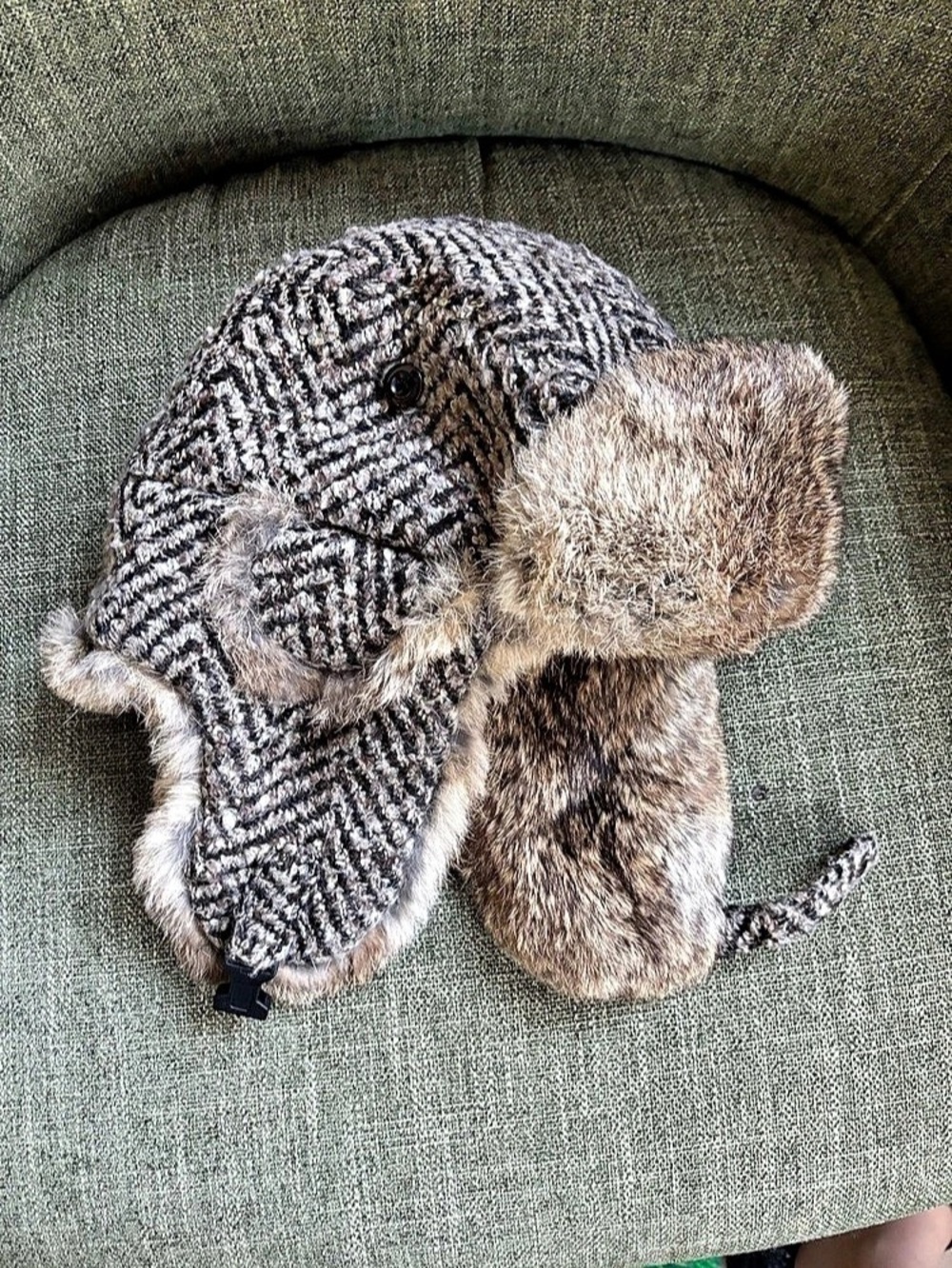 Faux Fur Trapper Hat Brown & Gray